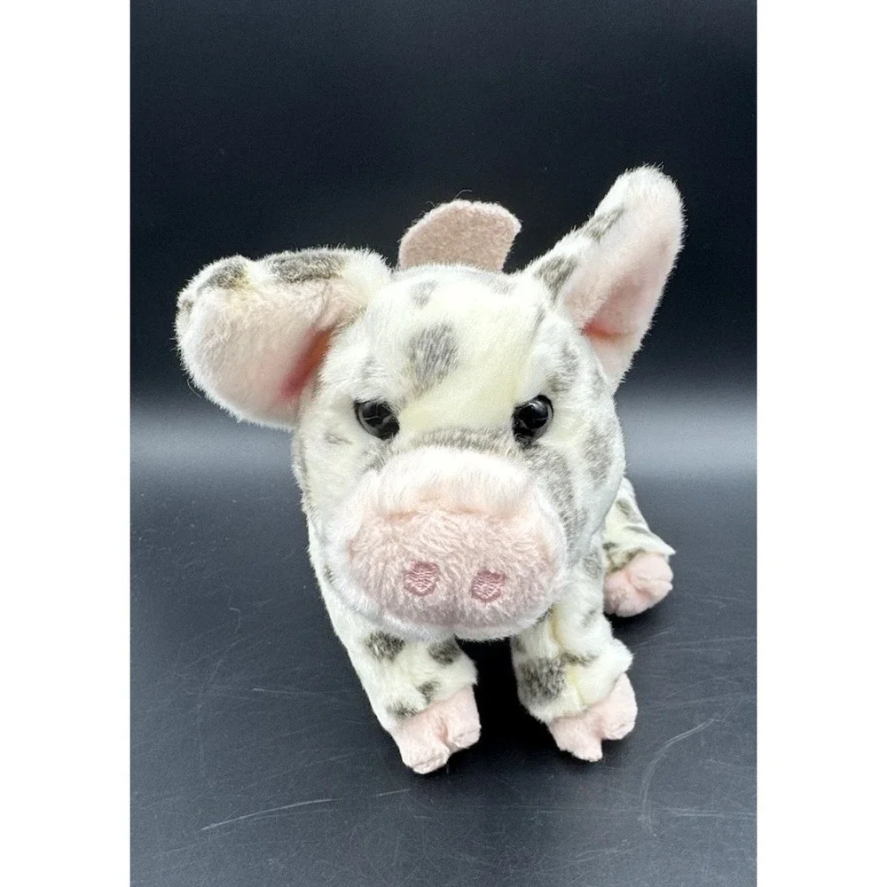 Handmade Pig Baby Blanket Lot w Douglas Pig Plush Pink Teal Rag Quilt